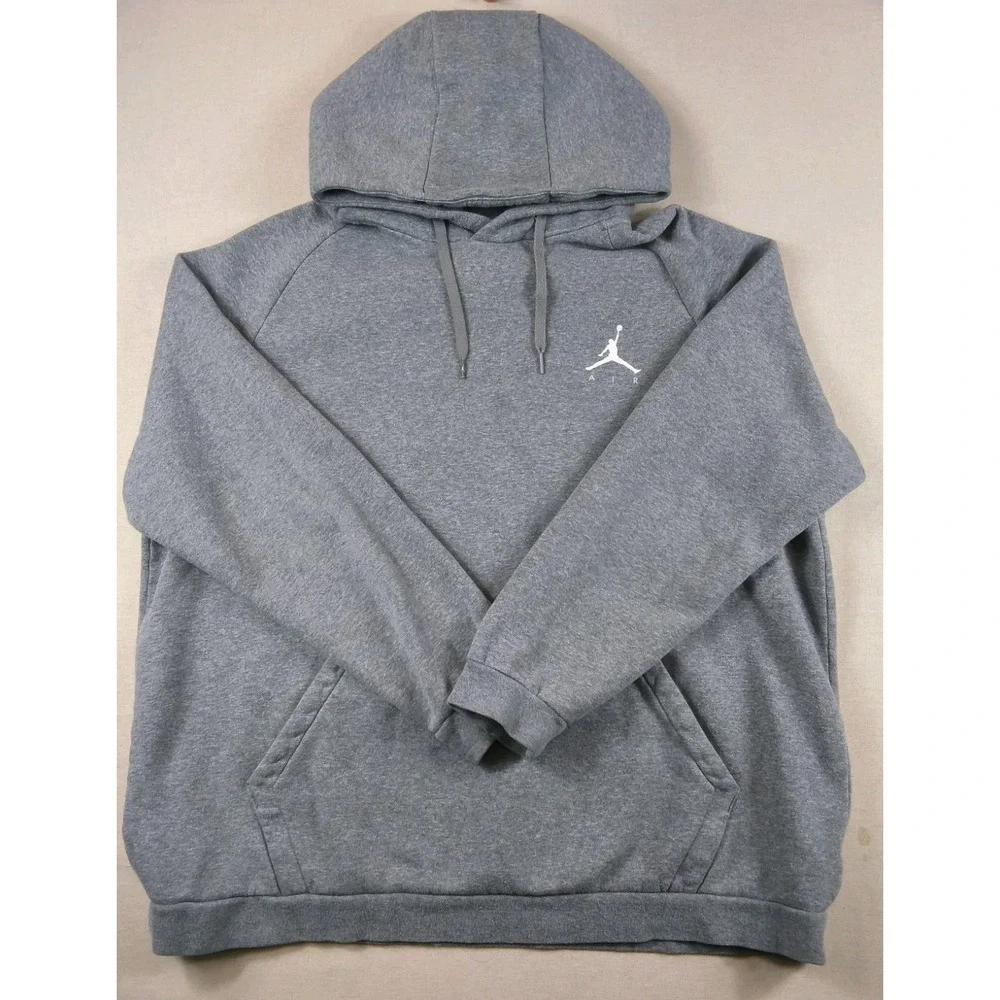 Jordan Jumpman Grey Fleece Hoodie Pullover Athletic Casual Size 2XL